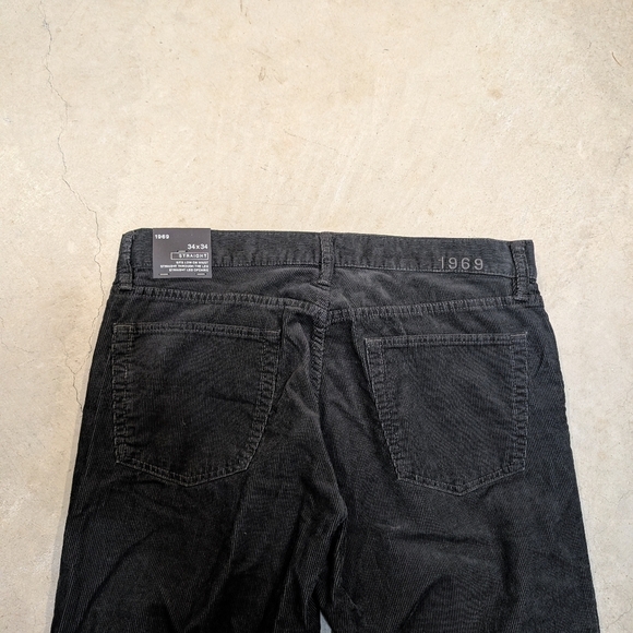 NWT Gap 1969 Black (Eclipse) Corduroy Pants Mens 34x34 Straight Leg - Picture 4 of 5